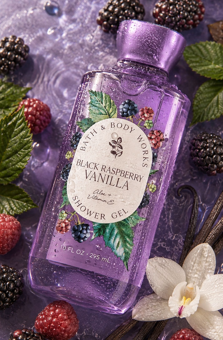 شاور ژل بس اند بادی ورکز Black Raspberry Vanilla